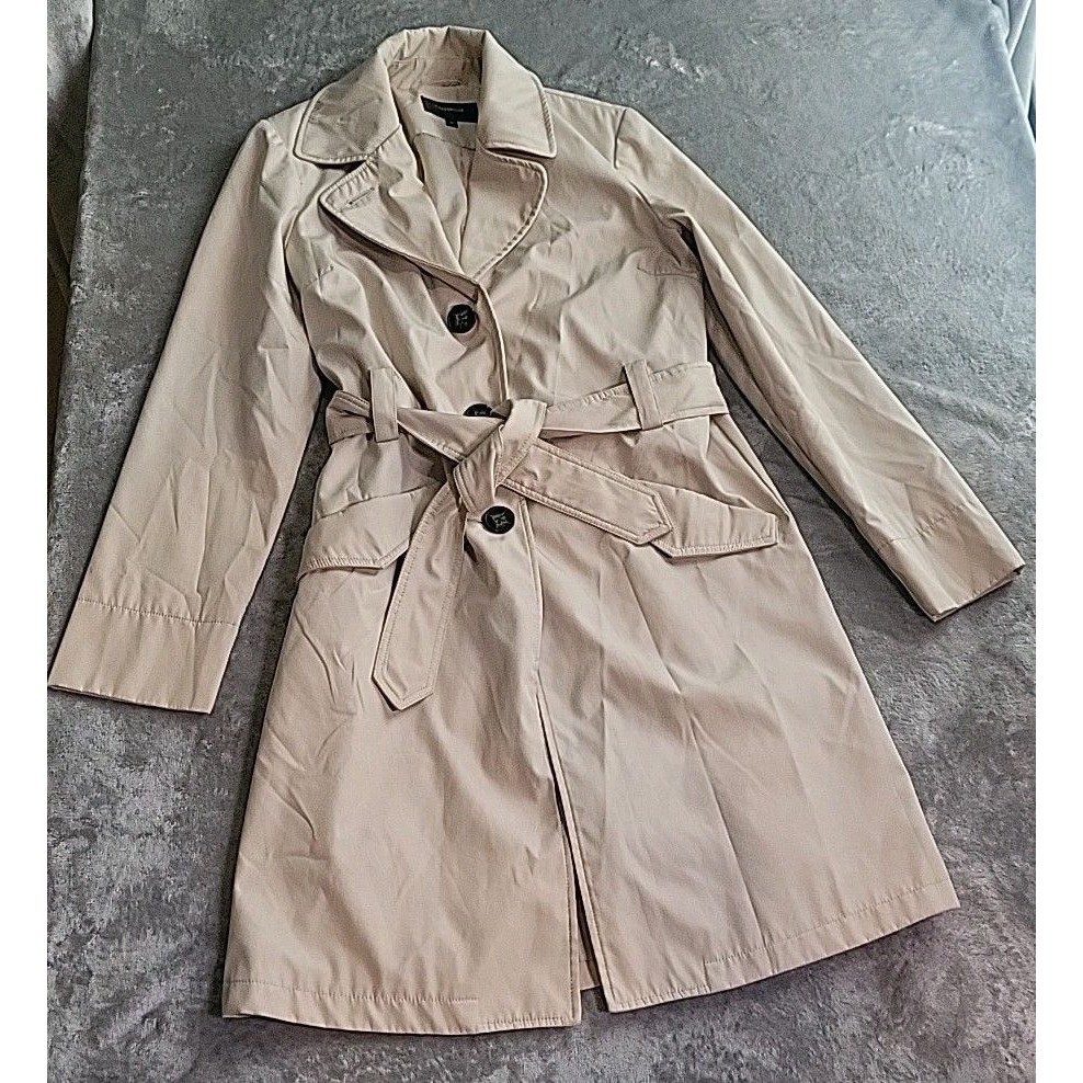 Colebrook Trench Rain Coat Women's Medium Tan Belted Pockets